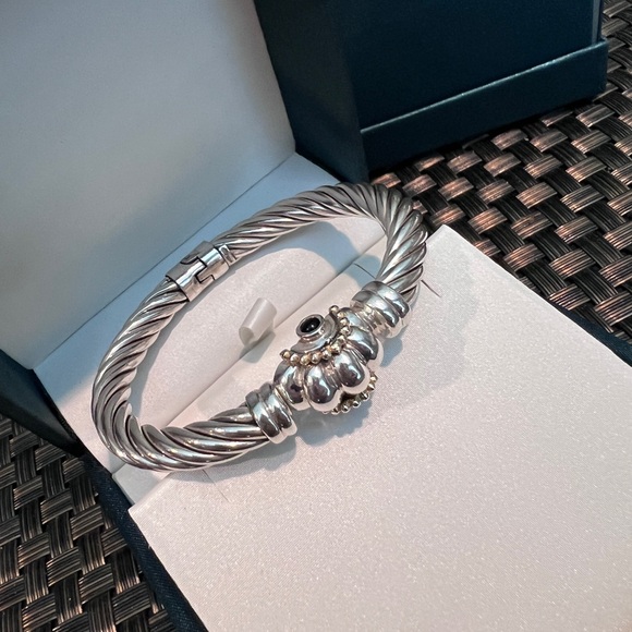 Elegant Silver Bracelet with Black Accent